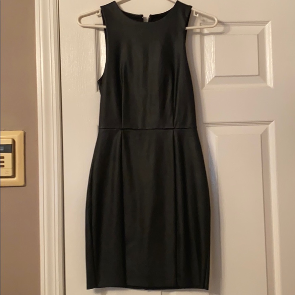 Black Sleeveless leather dress